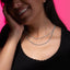 Collar doble cadena planchada y torsal diamantada 60cm