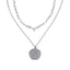 Collar doble con medalla irregular de san benito 55-60cm