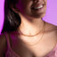Collar doble eslabon largo y cardano balines 50-55cm