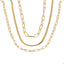 Collar triple cadena eslabon largo y planchada 50-55cm