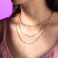 Collar triple cadena eslabon largo y planchada 50-55cm