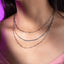 Collar triple cadena eslabon largo y planchada 50-55cm