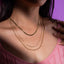 Collar triple cadena planchada cola de raton cardano 50-55cm