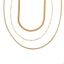 Collar triple cadena planchada cola de raton cardano 50-55cm