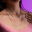 Collar triple cadena planchada cola de raton cardano 50-55cm