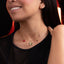 Collar ajustable de flor estrella y fresa esmaltada 50cm