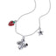 Collar ajustable de flor estrella y fresa esmaltada 50cm