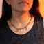 Collar de eslabon con colgantes de corazon y luna 48cm