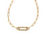 Collar de eslabones y dije ovalado con cristales 43-48cm