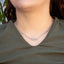 Collar de eslabones y dije ovalado con cristales 43-48cm