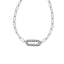 Collar de eslabones y dije ovalado con cristales 43-48cm