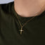 Collar de cruz cristal en forma de rombo 45-50cm ancho 24mm