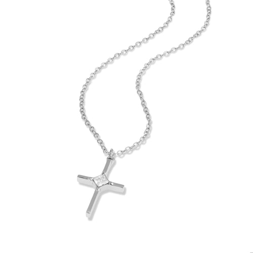 Collar de cruz cristal en forma de rombo 45-50cm ancho 24mm