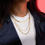 Collar triple cadena barbada planchada cola de raton 55-60cm