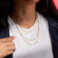 Collar triple cadena cola de raton con balines 55-60cm