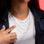 Collar triple cadena cola de raton con balines 55-60cm