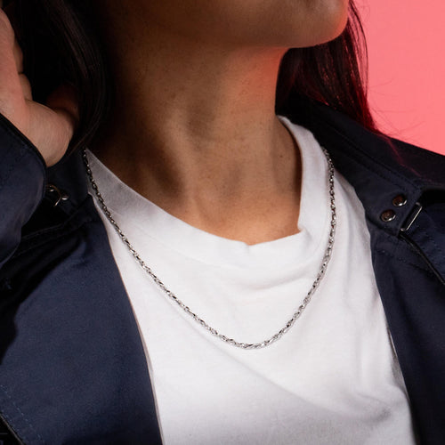 Cadena de eslabon torcido diamantado 60cm