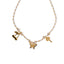 Collar de hilo con dije de cerezas llave y mariposa 40-45cm