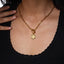Collar con eslabon largo y medalla de san benito irregular 55cm
