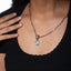 Collar con eslabon largo y medalla de san benito irregular 55cm