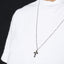 Collar cruz cristales negros 65cm