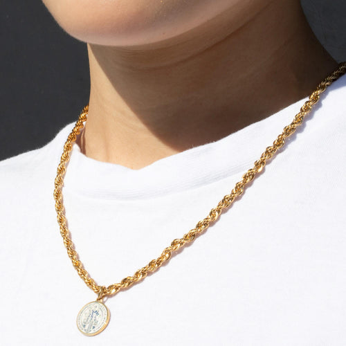 Collar torzal medalla de san benito 50cm