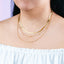 Collar triple panza de vibora y de eslabon 50cm