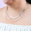 Collar triple panza de vibora y de eslabon 50cm
