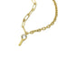 Collar eslabon doble estilo dije de llave cristal 50-55cm
