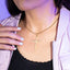 Collar eslabon redondo dije de cruz lisa 70cm