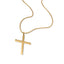 Collar eslabon redondo dije de cruz lisa 70cm