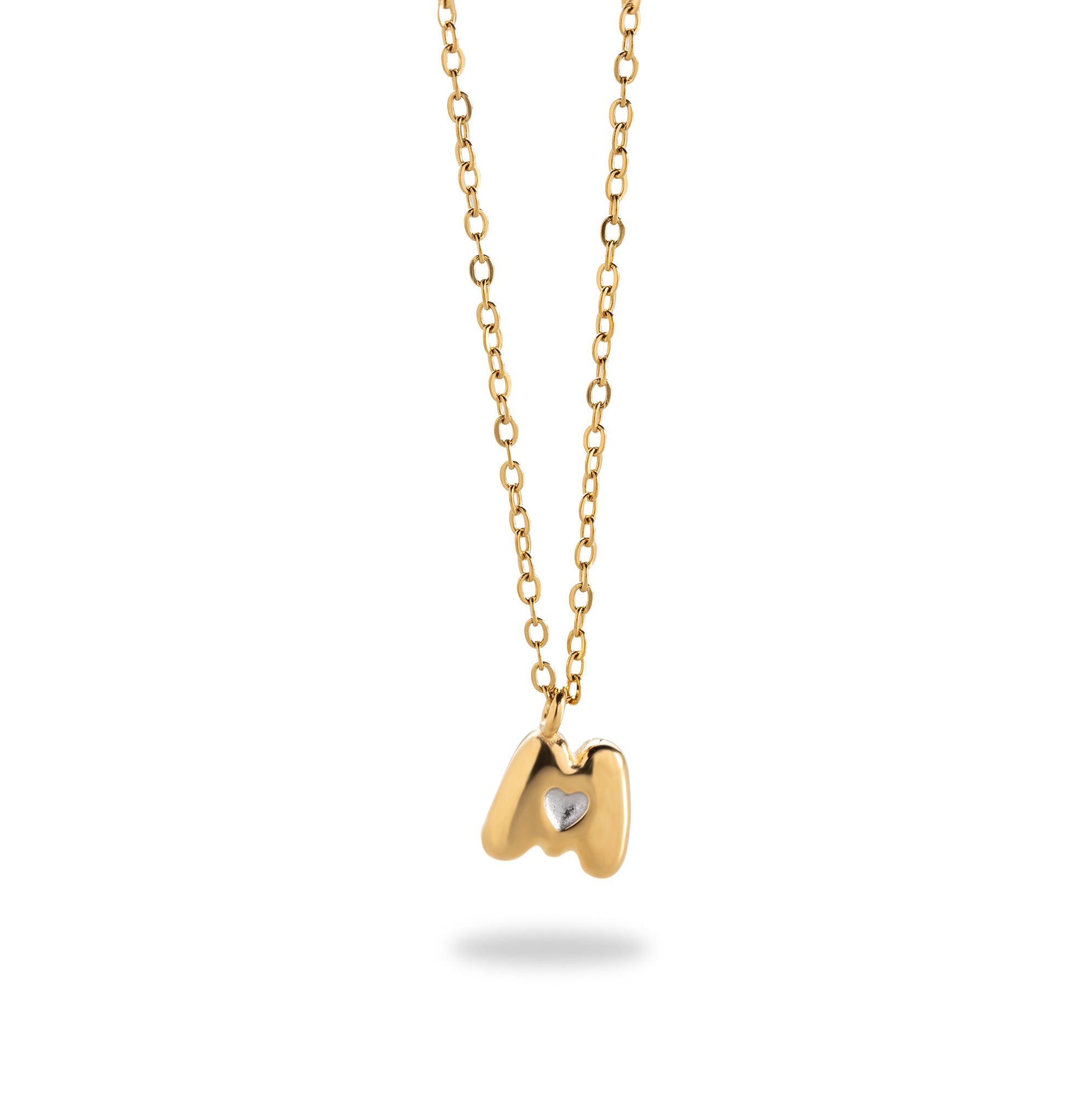 Collar ajustable de letra estilo bombacho con cristal de corazon 55cm