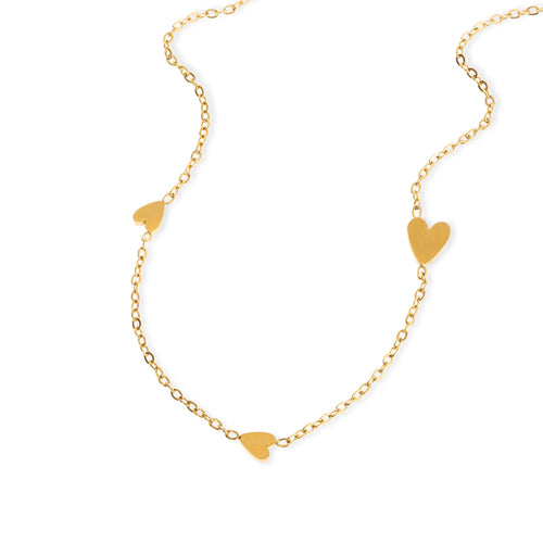 Collar con corazones lisos 45-50cm