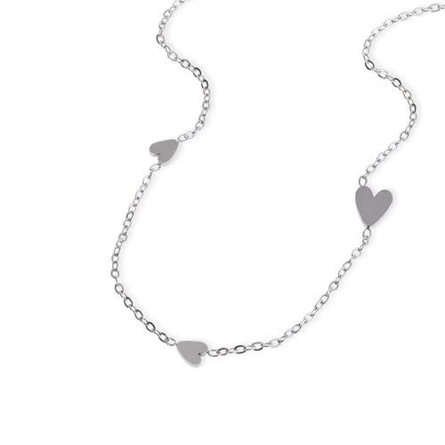 Collar con corazones lisos 45-50cm