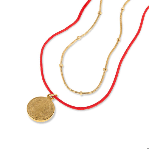 Collar doble hilo  cola de raton san benito 45-50cm