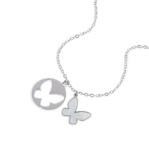 Collar de mariposas calada y con madre perla 50-55cm