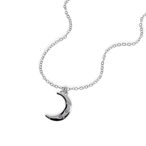 Collar de luna con estrellas y cristales 45-50cm