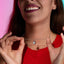 Collar de candado con circonia redonda 45-50cm