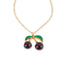 Collar de cerezas 17mm esmaltadas 45-50cm dorado