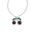 Collar de cerezas 17mm esmaltadas 45-50cm dorado