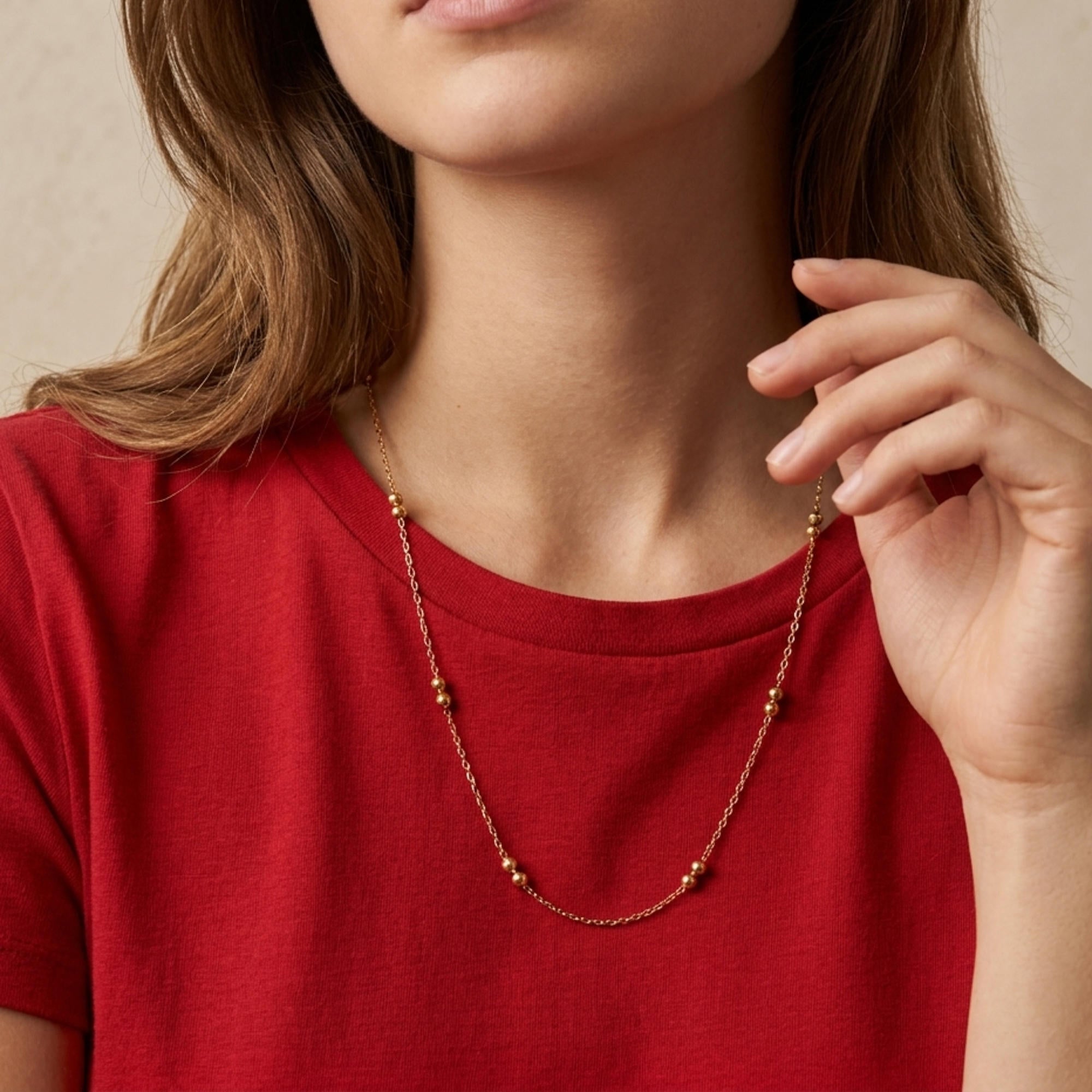 Collar balines lisos  60cm