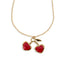 Collar cerezas de corazon esmaltadas 50-55cm