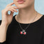 Collar cerezas de corazon esmaltadas 50-55cm