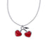 Collar cerezas de corazon esmaltadas 50-55cm