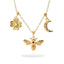 Collar ajustable con abeja flor y luna con cristal 60cm
