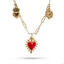 Collar con dijes del Sagrado Corazon esmaltados 55-60cm