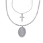Collar doble Cruz y Medalla Virgen de Guadalupe con cristal 60-65cm