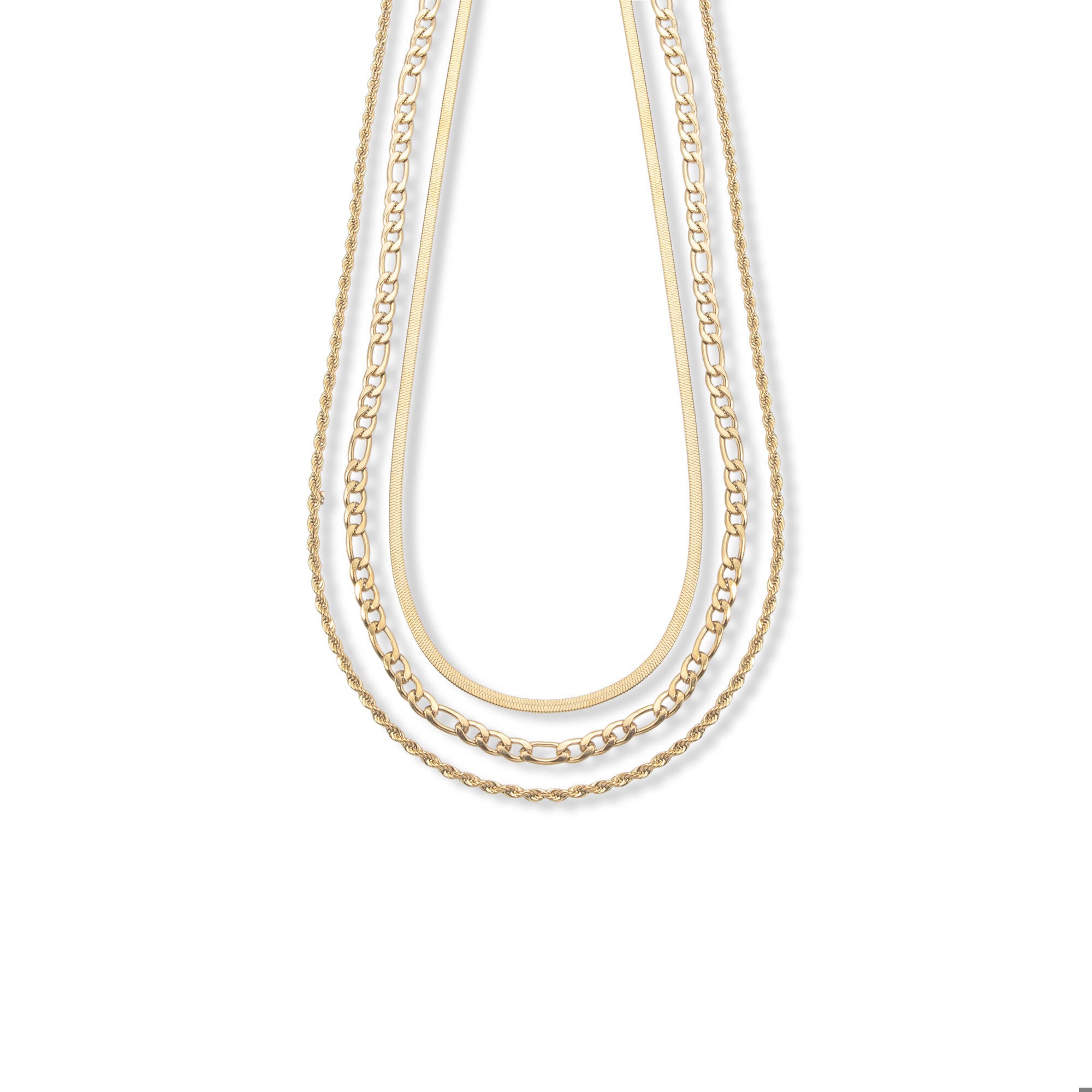 Collar triple cadena torzal 3x1 panza de vibora 45-50cm