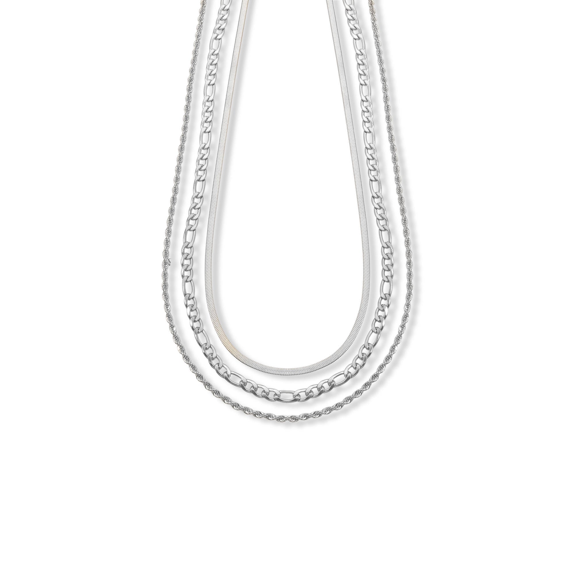 Collar triple cadena torzal 3x1 panza de vibora 45-50cm