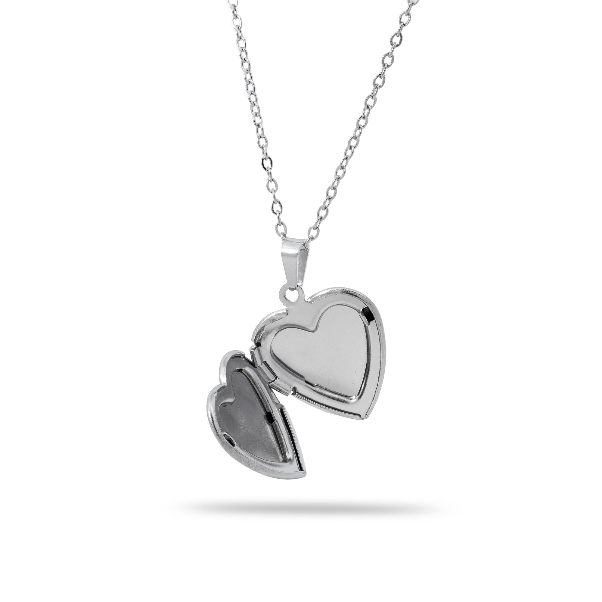 Collar relicario de corazon liso 45-50cm